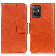 Leather Case Stands Flip Cover Holder N05P for Vivo Y30 5G Orange