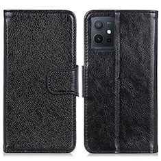 Leather Case Stands Flip Cover Holder N05P for Vivo Y75 5G Black