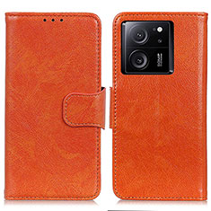 Leather Case Stands Flip Cover Holder N05P for Xiaomi Mi 13T Pro 5G Orange