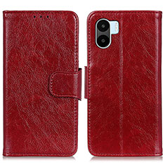 Leather Case Stands Flip Cover Holder N05P for Xiaomi Poco C50 Red