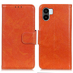 Leather Case Stands Flip Cover Holder N05P for Xiaomi Poco C51 Orange