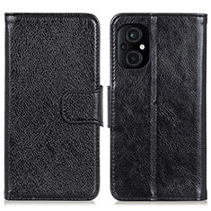 Leather Case Stands Flip Cover Holder N05P for Xiaomi Poco M5 4G Black