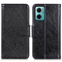 Leather Case Stands Flip Cover Holder N05P for Xiaomi Redmi 10 Prime Plus 5G Black