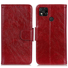 Leather Case Stands Flip Cover Holder N05P for Xiaomi Redmi 10A 4G Red