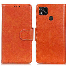 Leather Case Stands Flip Cover Holder N05P for Xiaomi Redmi 9 India Orange