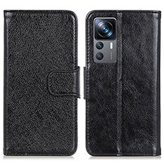 Leather Case Stands Flip Cover Holder N05P for Xiaomi Redmi K50 Ultra 5G Black