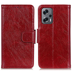 Leather Case Stands Flip Cover Holder N05P for Xiaomi Redmi K50i 5G Red