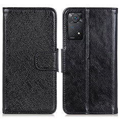 Leather Case Stands Flip Cover Holder N05P for Xiaomi Redmi Note 11 Pro 5G Black