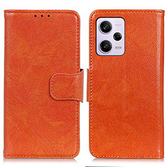 Leather Case Stands Flip Cover Holder N05P for Xiaomi Redmi Note 12 Explorer Orange