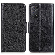 Leather Case Stands Flip Cover Holder N05P for Xiaomi Redmi Note 12 Pro 4G Black