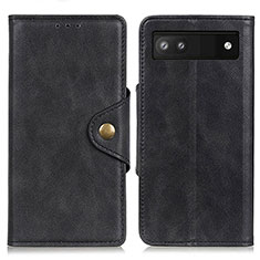 Leather Case Stands Flip Cover Holder N06P for Google Pixel 7a 5G Black