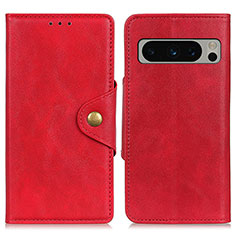 Leather Case Stands Flip Cover Holder N06P for Google Pixel 8 Pro 5G Red