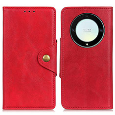 Leather Case Stands Flip Cover Holder N06P for Huawei Honor X9a 5G Red
