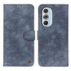 Leather Case Stands Flip Cover Holder N06P for Motorola Moto Edge 30 Pro 5G Blue