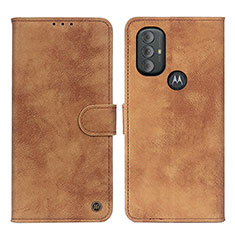 Leather Case Stands Flip Cover Holder N06P for Motorola Moto G Play Gen 2 Brown