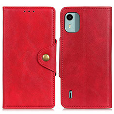 Leather Case Stands Flip Cover Holder N06P for Nokia C12 Plus Red