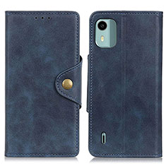 Leather Case Stands Flip Cover Holder N06P for Nokia C12 Pro Blue