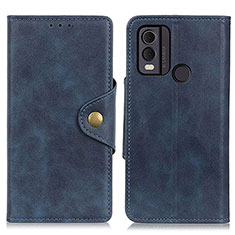 Leather Case Stands Flip Cover Holder N06P for Nokia C22 Blue