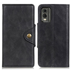 Leather Case Stands Flip Cover Holder N06P for Nokia C32 Black