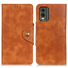 Leather Case Stands Flip Cover Holder N06P for Nokia C32 Brown