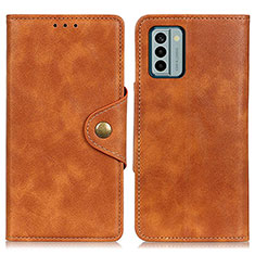 Leather Case Stands Flip Cover Holder N06P for Nokia G22 Brown