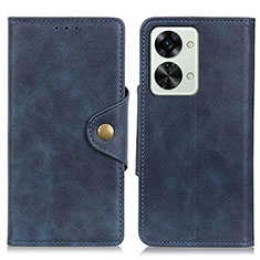 Leather Case Stands Flip Cover Holder N06P for OnePlus Nord 2T 5G Blue