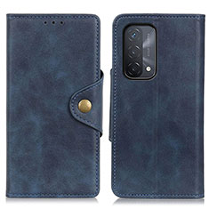 Leather Case Stands Flip Cover Holder N06P for OnePlus Nord N200 5G Blue
