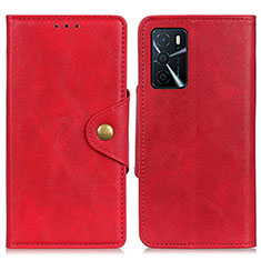 Leather Case Stands Flip Cover Holder N06P for Oppo A16 Red