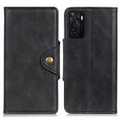 Leather Case Stands Flip Cover Holder N06P for Oppo A55S 5G Black