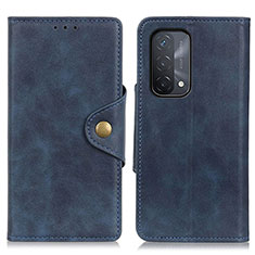 Leather Case Stands Flip Cover Holder N06P for Oppo A93 5G Blue