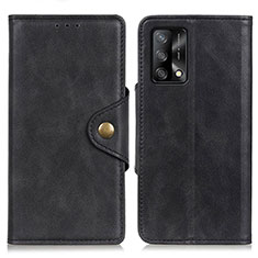 Leather Case Stands Flip Cover Holder N06P for Oppo F19 Black