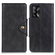 Leather Case Stands Flip Cover Holder N06P for Oppo F19s Black