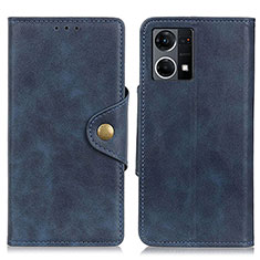 Leather Case Stands Flip Cover Holder N06P for Oppo F21 Pro 4G Blue