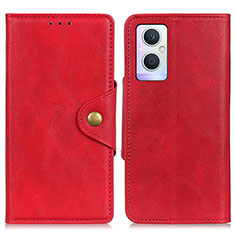 Leather Case Stands Flip Cover Holder N06P for Oppo F21 Pro 5G Red