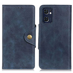 Leather Case Stands Flip Cover Holder N06P for Oppo Find X5 Lite 5G Blue