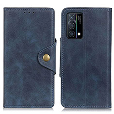 Leather Case Stands Flip Cover Holder N06P for Oppo K9 5G Blue