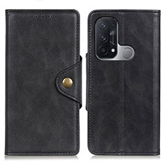 Leather Case Stands Flip Cover Holder N06P for Oppo Reno5 A Black