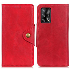 Leather Case Stands Flip Cover Holder N06P for Oppo Reno6 Lite Red