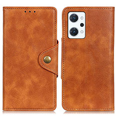 Leather Case Stands Flip Cover Holder N06P for Oppo Reno7 A Brown