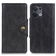 Leather Case Stands Flip Cover Holder N06P for Oppo Reno8 5G Black