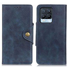 Leather Case Stands Flip Cover Holder N06P for Realme 8 4G Blue