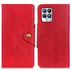 Leather Case Stands Flip Cover Holder N06P for Realme 8i Red