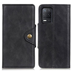 Leather Case Stands Flip Cover Holder N06P for Realme 9 5G India Black