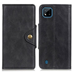 Leather Case Stands Flip Cover Holder N06P for Realme C11 (2021) Black