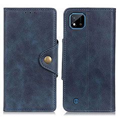 Leather Case Stands Flip Cover Holder N06P for Realme C11 (2021) Blue