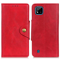 Leather Case Stands Flip Cover Holder N06P for Realme C20 Red