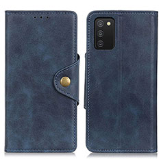 Leather Case Stands Flip Cover Holder N06P for Samsung Galaxy A02s Blue