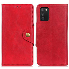 Leather Case Stands Flip Cover Holder N06P for Samsung Galaxy A03s Red