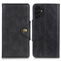 Leather Case Stands Flip Cover Holder N06P for Samsung Galaxy A13 4G Black