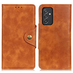 Leather Case Stands Flip Cover Holder N06P for Samsung Galaxy A15 4G Brown